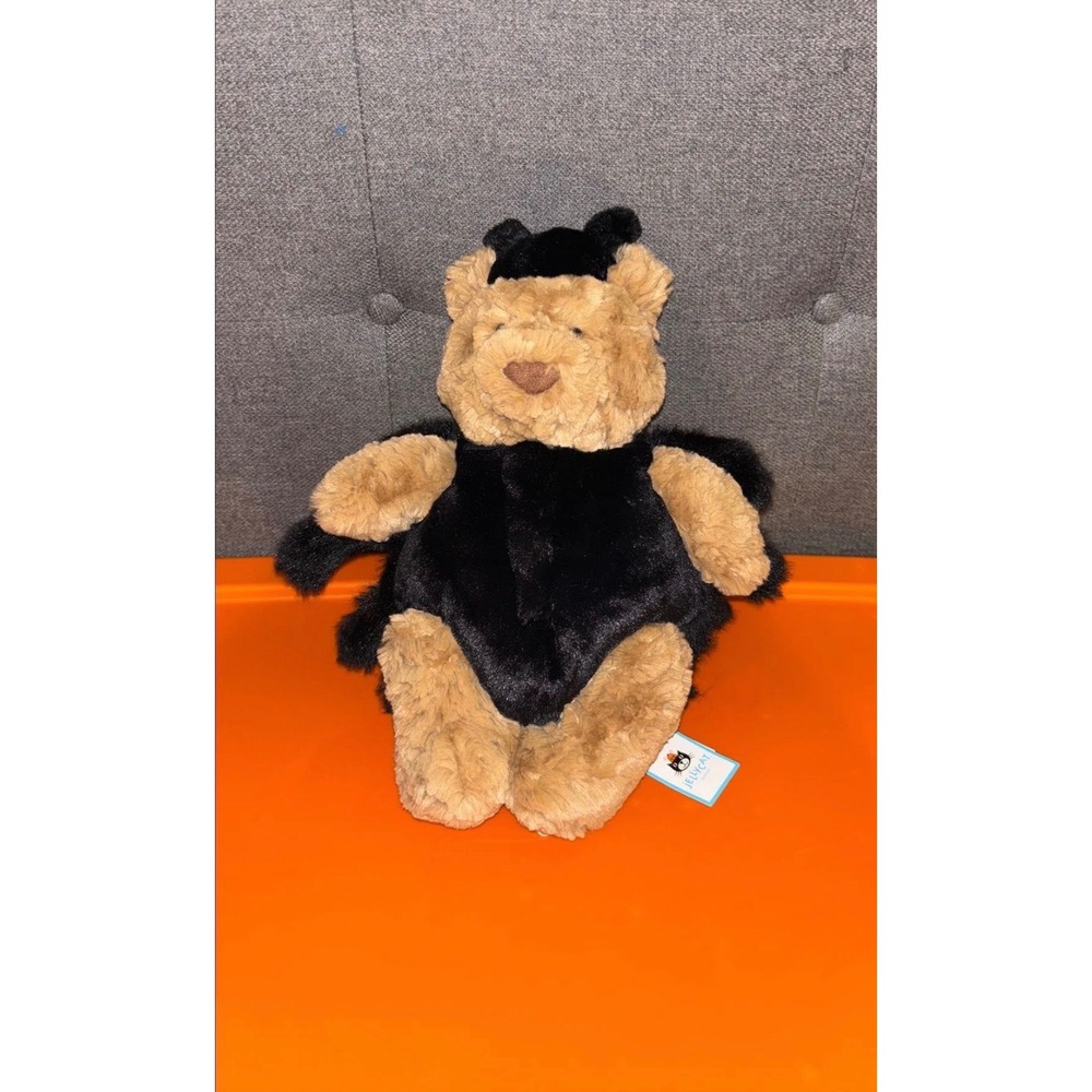 Jellycat Bartholomew Bear Spider Halloween Plush Tan Brown Black BARM2SP NWT